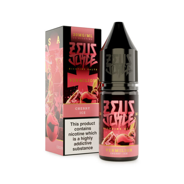 vermilion zeus juice 20mg 10ml salts new white