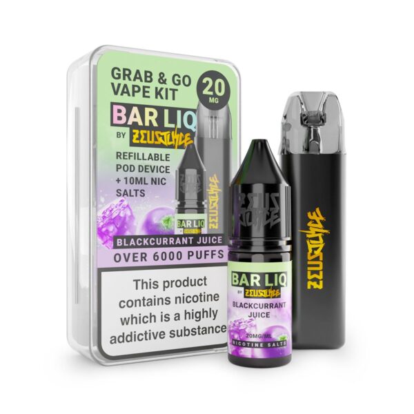 20mg blackcurrant juice bar liq grab and go vape kit white Web