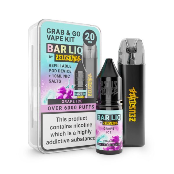 20mg grape ice bar liq grab and go vape kit white Web