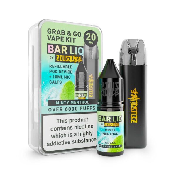 20mg minty menthol bar liq grab and go vape kit white Web