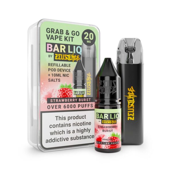 20mg strawberry burst bar liq grab and go vape kit white Web