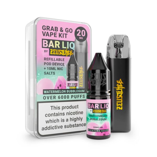 20mg watermelon bubblegum bar liq grab and go vape kit white Web
