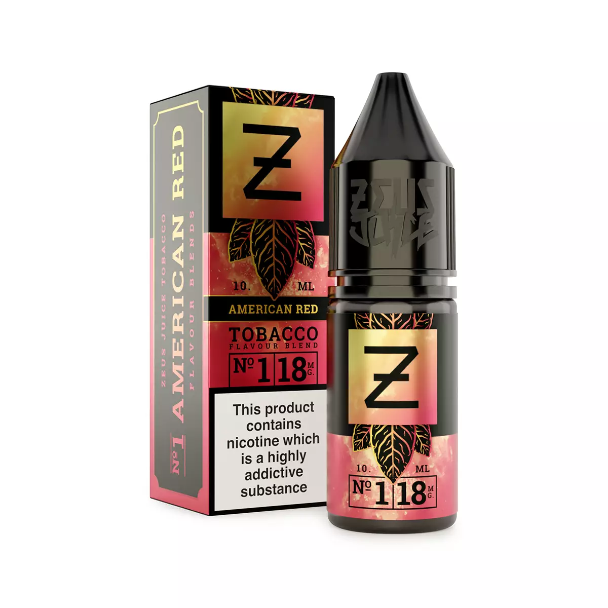 1 american red zeus tobacco 18mg 10ml freebase white