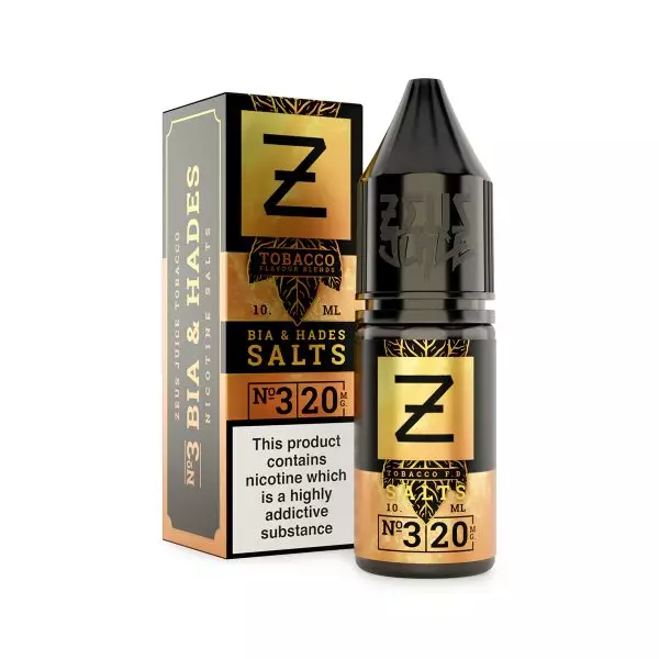 bia and hades zeus tobacco 20mg 10ml nicotine salts white